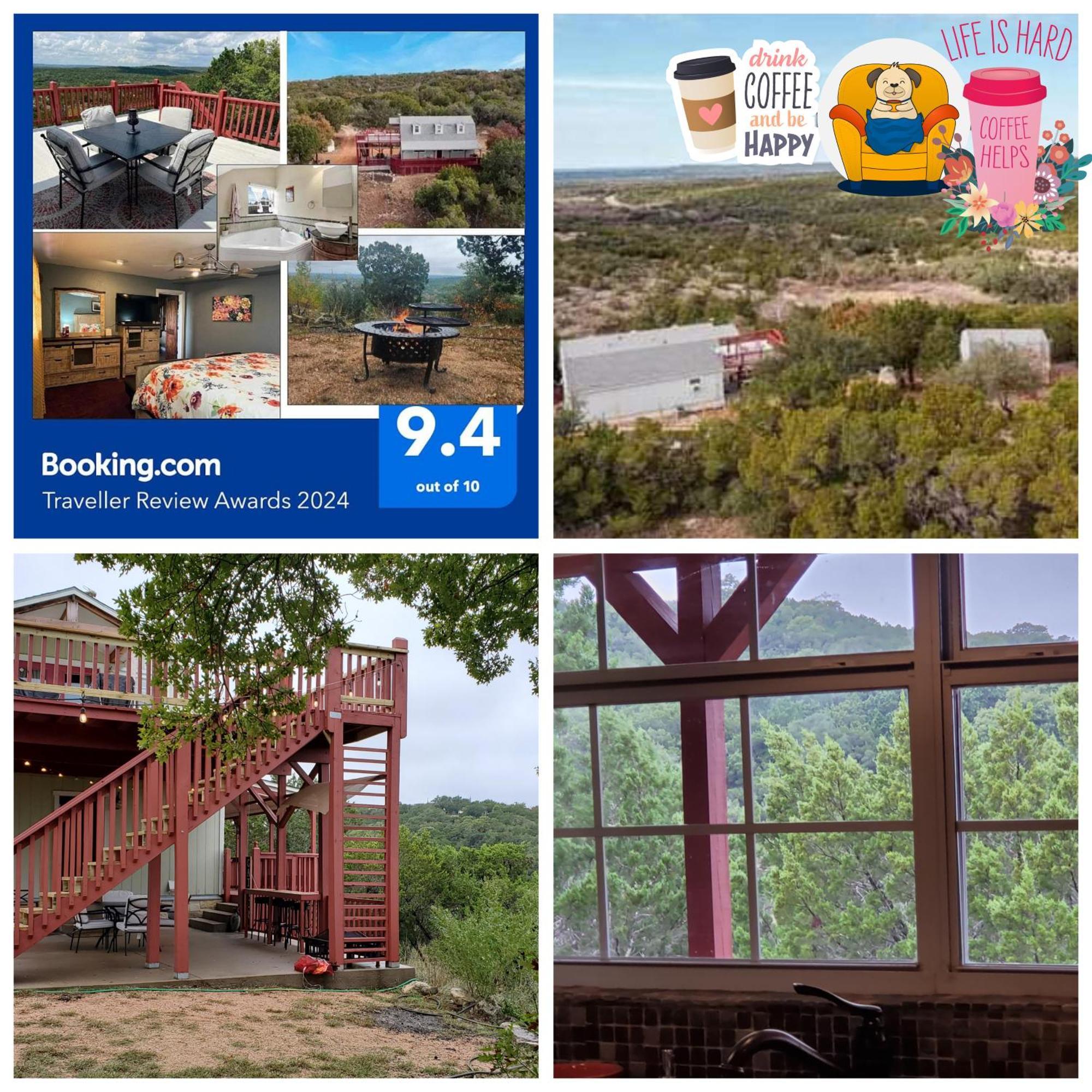 Entire 2Br 2Ba Hilltop View Home Sleeps 7 Pets 4 Acres Jacuzzi Central Ac Kingbeds Free Wifi-Parking Kitchen Washerdryer Starry Terrace Two Sunset Dining Patios Grill Stovetop Oven Fridge Onsitewoodedhiking Wildlife Coveredpatio4Pets & Birds Singing! Marble Falls Exterior foto